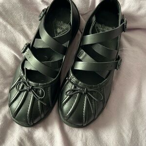 Fluevog Urban Angel Freight Black Ballerina Sneakers